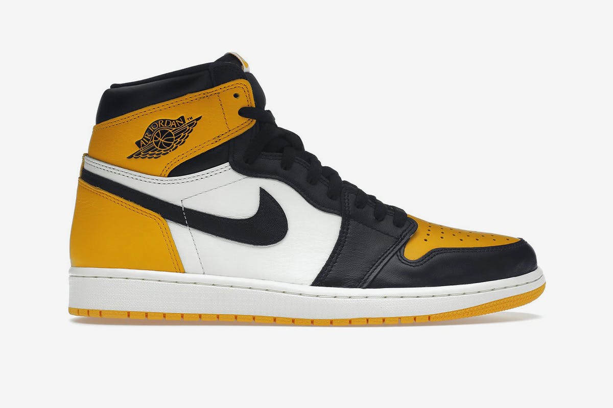 Yellow high top jordans clearance